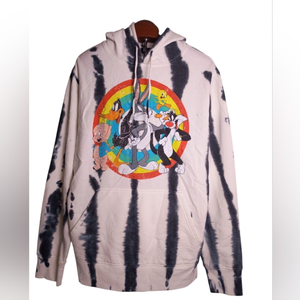 Warner Bros. Men's Tie-Dye Hoodie with Cartoon‎ Characters Size 38/40
